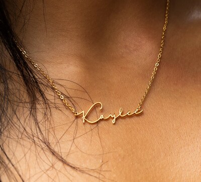 Personalized Name Necklace, Custom 18K Gold Nameplate Necklace, Minimalist Gift, Ideal Birthday Gift, Anniversary Gift for Her, Gift for Mom - image5